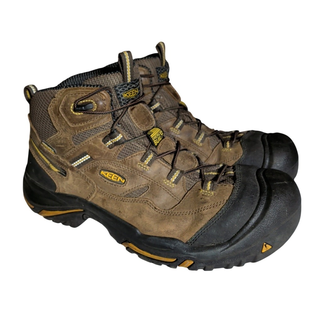 Keen Braddock Mid Boots Mens Size 12 Utility Steel Toe Work Wear Brown Hiking